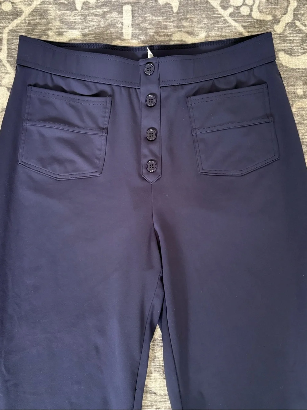Halara DayStretch High Waisted Straight Leg Pants XL Tall Midnight Blue Pockets